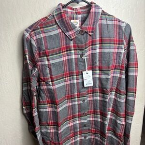 Marine Layer Viola Relaxed Flannel Shirt Women size M